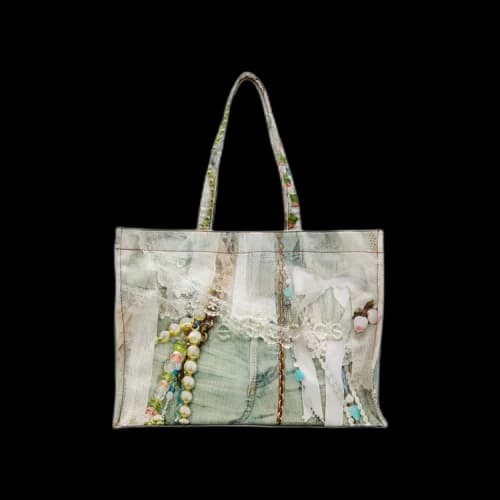 Acne Studios Printed Tote Bag 'White/Green'
