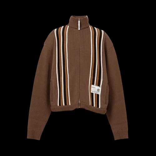 Maison Mihara Yasuhiro Bedwin Bulky Knit Zip Cardigan 'Brown'