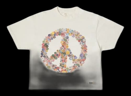 BLDG4 Peace Knit Crew Neck T-Shirt Whisper White