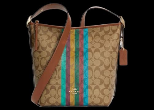 Coach Val Legacy Stripe Crossbody Bag Khaki/Multi