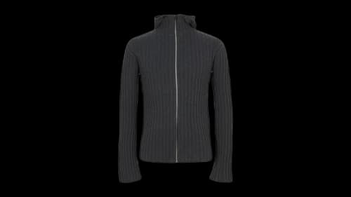 Acne Studios Zip Up Hooded Sweater Charcoal