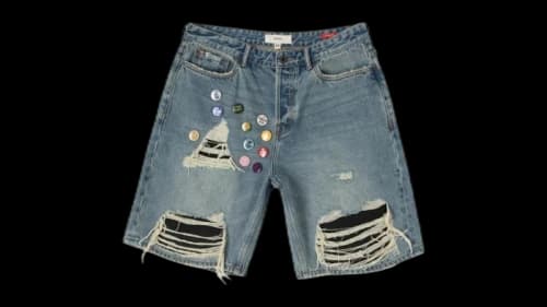 BLDG4 Pin Boy Denim Short Black