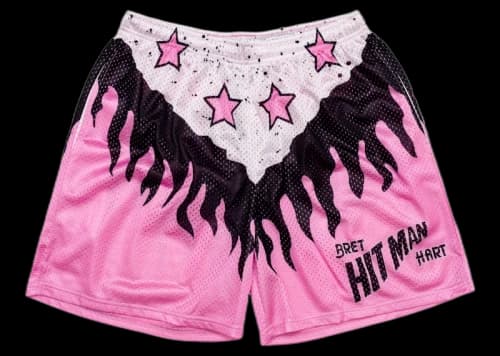 Chalk Line Bret Hart RR93 Retro Shorts Pink/Black