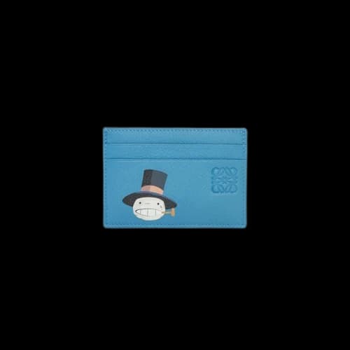 LOEWE x Howls Turnip Head Plain Cardholder In Classic Calfskin Sea Blue