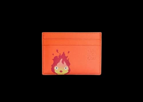 LOEWE x Howls Calcifer Plain Cardholder In Classic Calfskin Orange