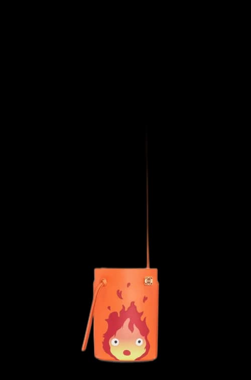 LOEWE x Howls Calcifer Dice Pocket In Classic Calfskin Orange