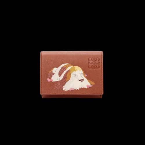 LOEWE x Howls Heen Trifold Wallet In Classic Calfskin Rust