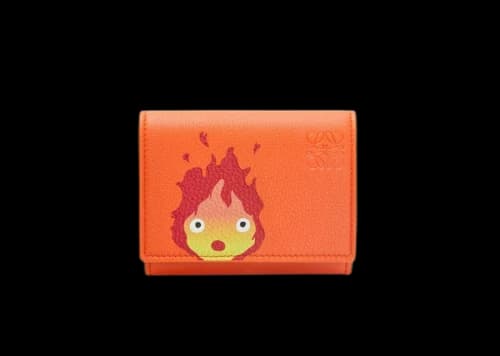LOEWE x Howls Calcifer Trifold Wallet In Classic Calfskin Orange