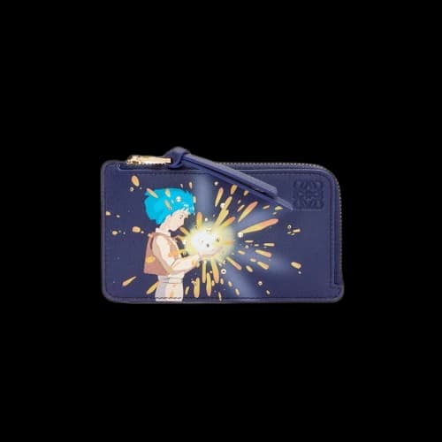 LOEWE x Howls Magical Sky Coin Cardholder In Classic Calfskin And Crystal Marine