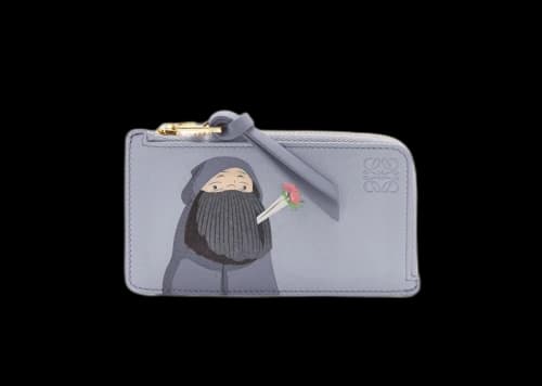 LOEWE x Howls Markl Coin Cardholder In Classic Calfskin Blue Lilac