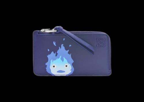 LOEWE x Howls Calcifer Coin Cardholder In Classic Calfskin Marine