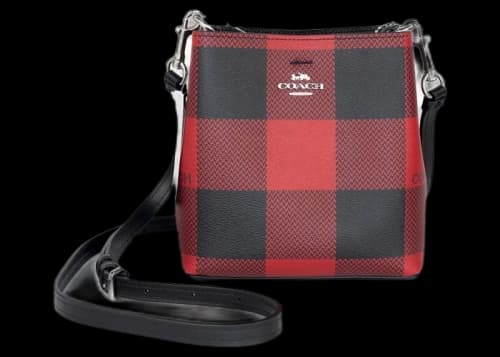 Coach Mini Town Bucket Bag Buffalo Plaid