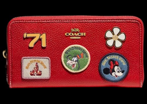 Coach x Disney Accordion Zip Wallet Electric Red