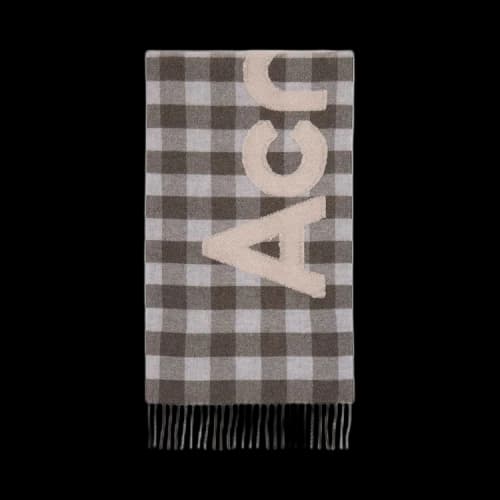 Acne Studios Check Logo Scarf 'Brown/Beige'