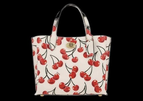 Coach Willow Tote Bag Cherry Print