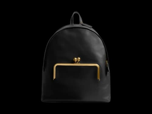 Coach Kisslock Frame Backpack Brass/Black