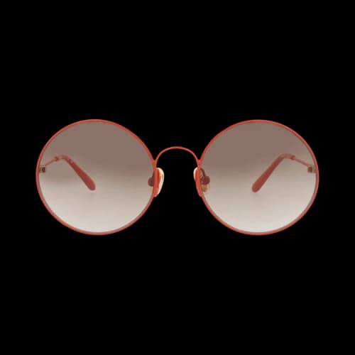 Chloé Round-Frame Metal Sunglasses 'Orange/Brown'