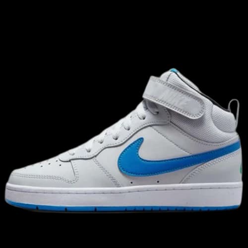 (GS) Nike Court Borough Mid 2 'Grey Light Blue'