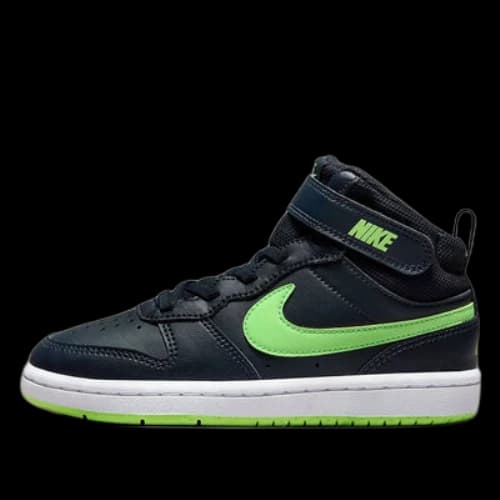 (PS) Nike Court Borough Mid 2 'Dark Obsidian Lime'