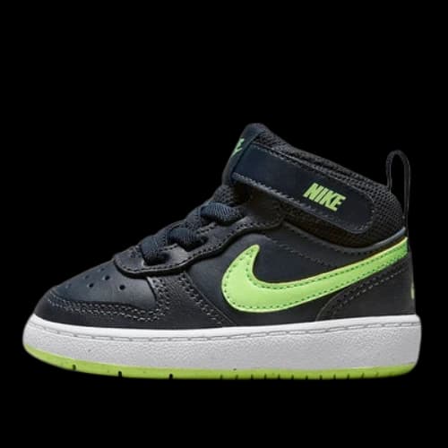 (TD) Nike Court Borough Mid 2 'Dark Obsidian Lime'