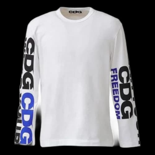 COMME des GARCONS CDG sleeve Blue Black Long Sleeves Unisex White