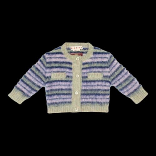 Marni Striped Cropped Cardigan 'Azalea'
