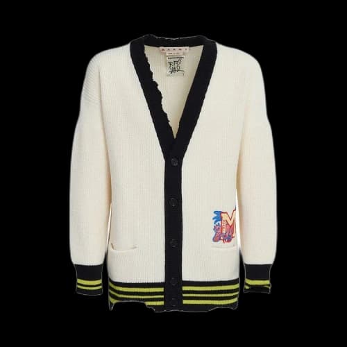 Marni Raw Edge Cardigan 'Antique White'