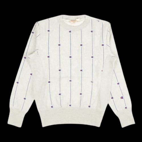 Champion Terry Pinstripe Crewneck Sweatshirt 'Grey'