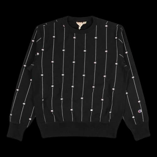 Champion Terry Pinstripe Crewneck 'Black'