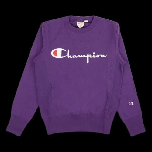 Champion Terry Script Logo Crewneck Sweatshirt 'Purple'