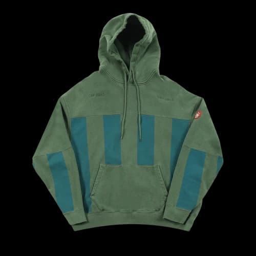 Cav Empt Overdye Stripe Print Heavy Hoodie 'Green'