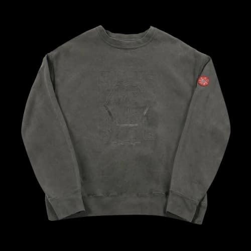 Cav Empt Overdye Grid Ce Light Crewneck 'Charcoal'