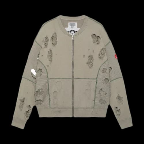 Cav Empt Plague Wide Rib Cut Zip Sweat 'Grey'