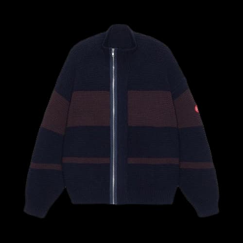 Cav Empt Washed P Line Zip Up Knit Jacket 'Navy'