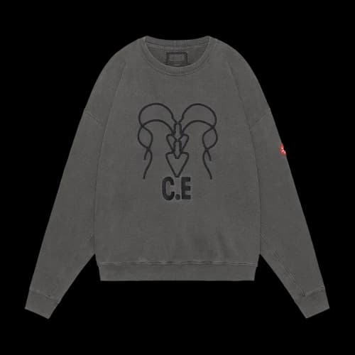Cav Empt Overdye WB Headsx4 C.E Crewneck Sweatshirt 'Chacoal'