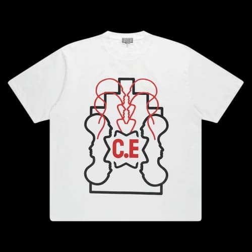 Cav Empt WB Ziggurat Heads II Star C.E Red T-Shirt 'White'