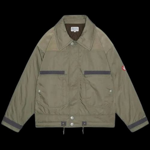 Cav Empt Leather Shoulder Bomber Jacket 'Khaki'