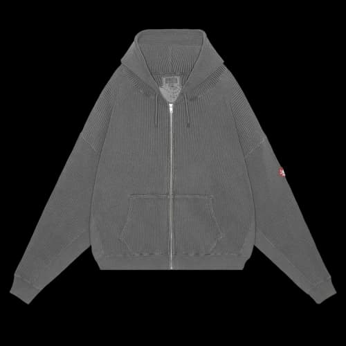Cav Empt Overdye Wide Rib Cut Zip Hoodie 'Charcoal'