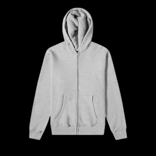 Les Tien Cropped Zip Hoodie 'Heather Grey'