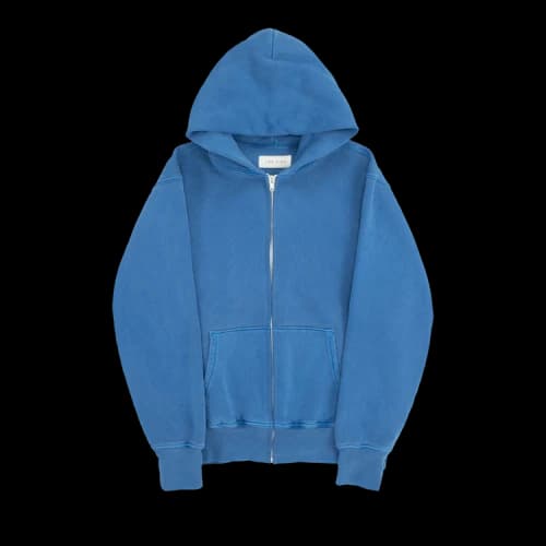 Les Tien Cropped Zip Hoodie 'Washed Electric Egypt'
