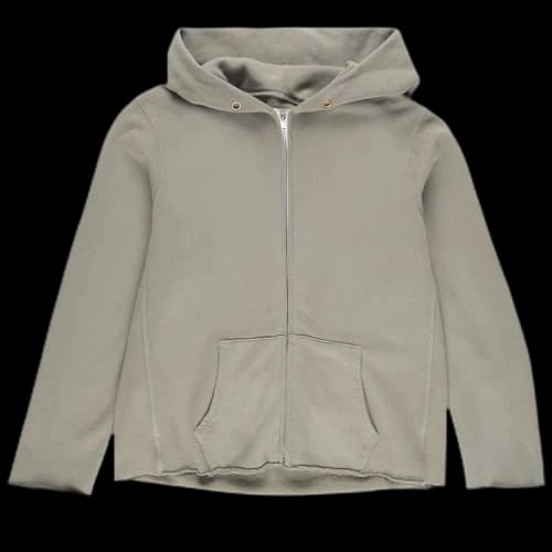 Les Tien Raw Zip Hoodie 'Citron Sage'