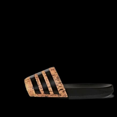adidas Adilette Cloudfoam Plus Cork Slippers 'Black Orange'