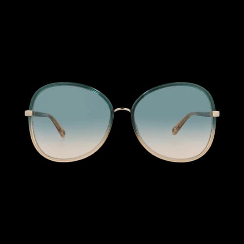 Chloé Round Frame Injection Sunglasses 'Green/Blue'