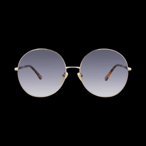 Chloé Round-Frame Metal Sunglasses 'Gold/Blue'