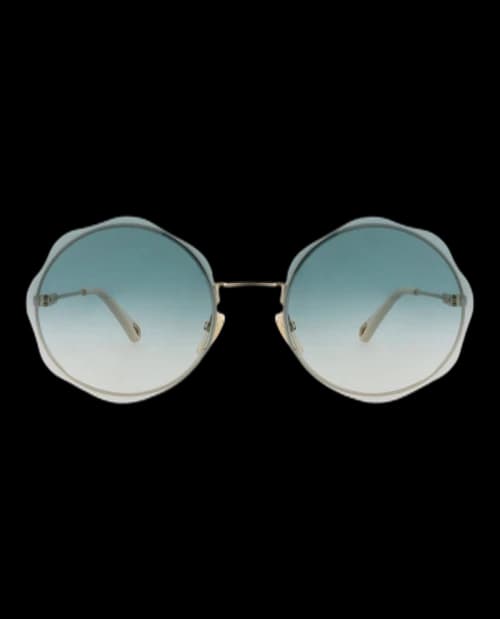 Chloe Round-Frame Metal Sunglasses Gold Gold Green (CH0202S-30014664-002)