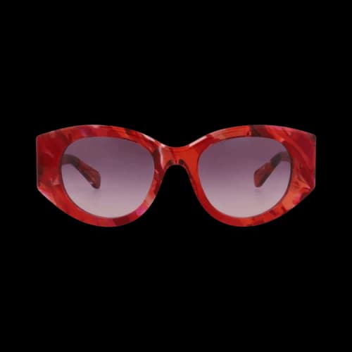 Chloé Round Frame Recycled Acetate Sunglasses 'Red/Violet'