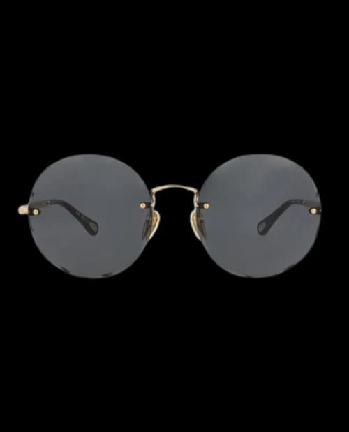 Chloe Round-Frame Metal Sunglasses Gold Gold Grey (CH0254S-30015746-001)