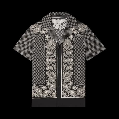 Balmain Paisley Print Bowling Shirt 'Black/Ivory'