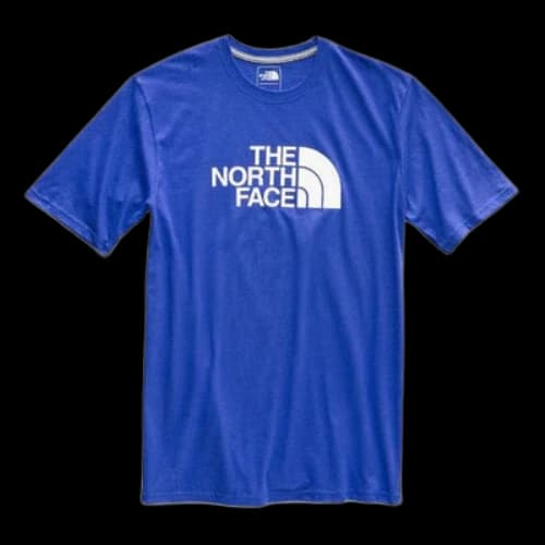 THE NORTH FACE Mens Short-sleeve Half Dome Tee Large Logo Short Sleeve Blue