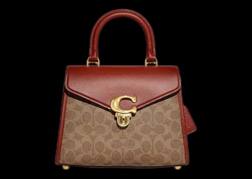 Coach Top Handle in Signature Canvas Sammy Tan/Rust